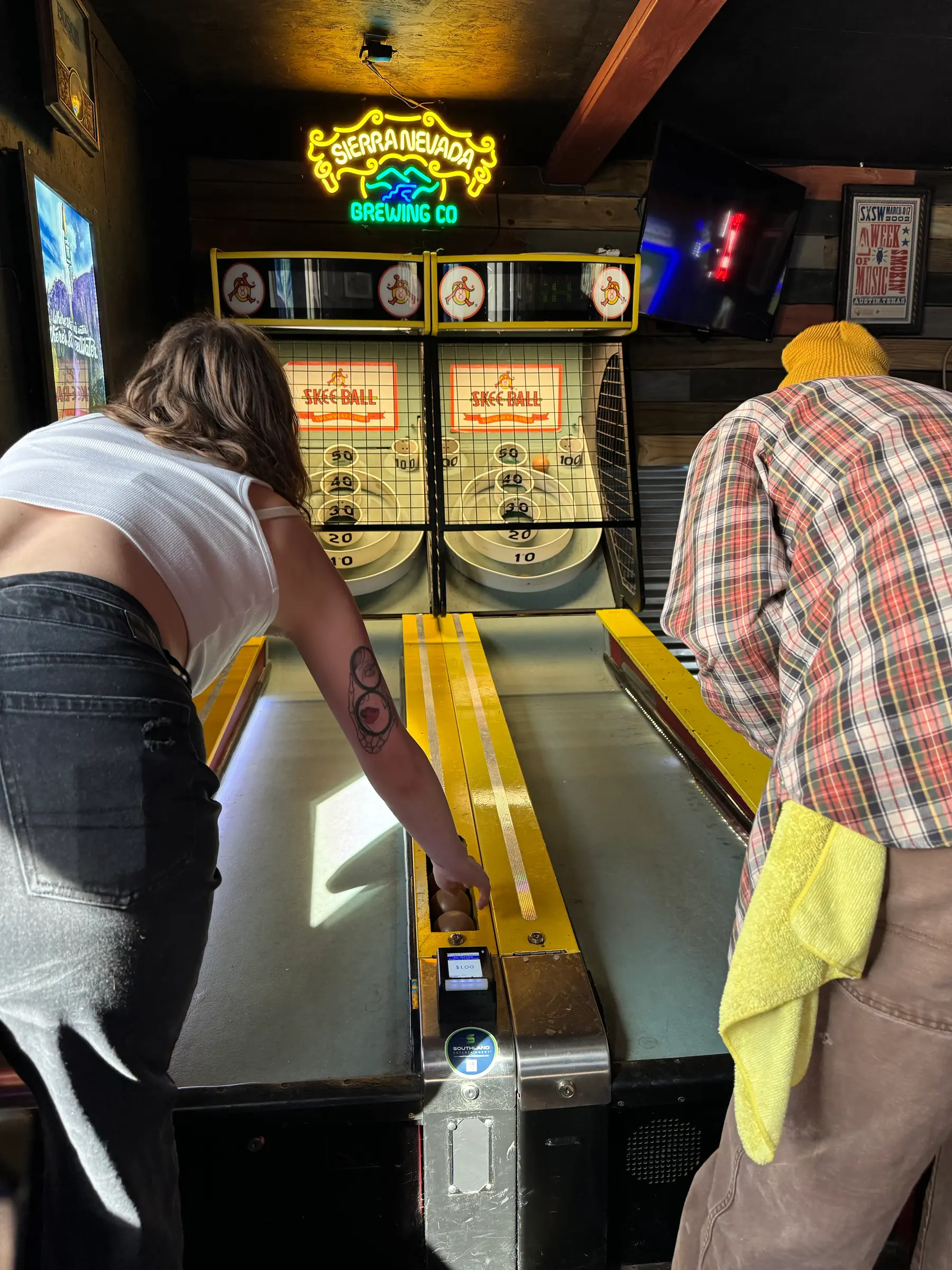 Playing games at he Seven Mile Post Pub Wilmington, NC